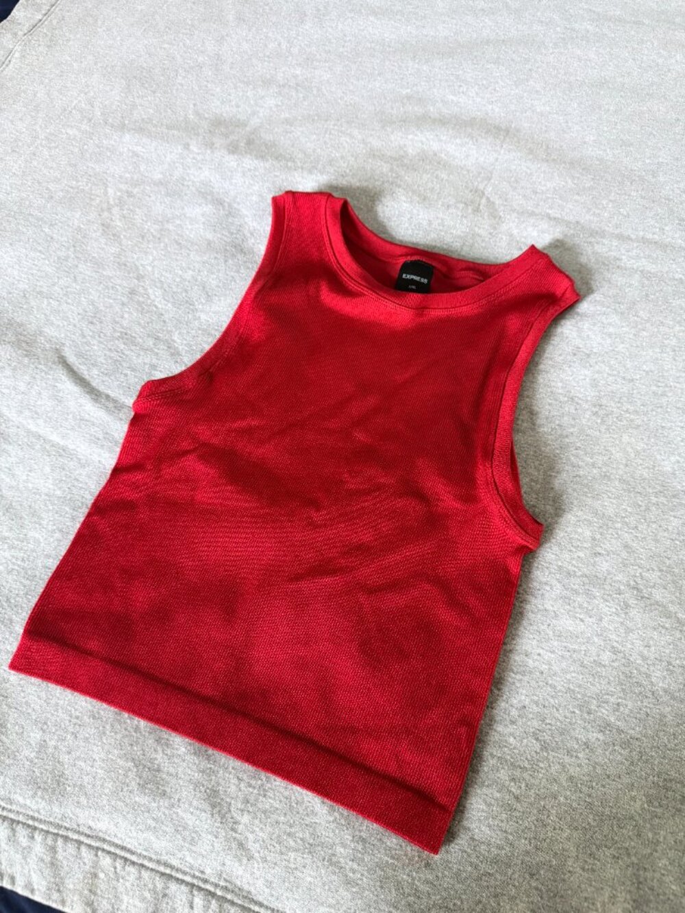 Express Ribbed Tank Top (Red) - Picture 4 of 4